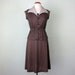 70s dress / brown polka dot sundress jacket suit (s - m)
