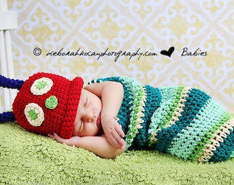 On Sale Newborn Caterpillar Halloween Costume, Striped Caterpillar Photo Prop