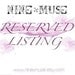 Reserved Listing for Joanna