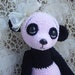 Artist teddy bear pink panda OOAK Thread crochet