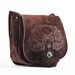 Soft Tooled Floral Coffee Bean Suede Leather Shoulder Bag