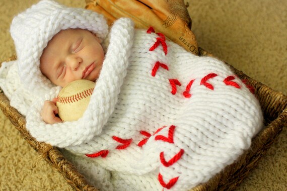 Knit Baseball Cocoon and Hat Pattern