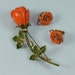 Vintage Rose Brooch and Earrings Orange Enameled