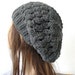 Knit Hat Womens Hat Winter Hat beret Beanie in Charcoal Gray Slouch Slouchy French Beret Women Winter Accessories Fashion