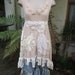 Vintage Kitty.. Lily Hannah, beautiful cotton muslin tunic dress.. caramel, cream, doilies, med-xl.