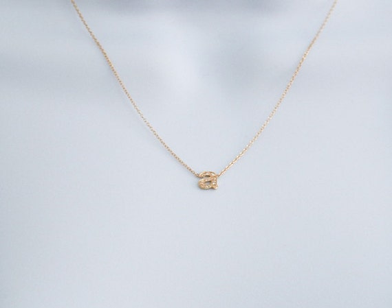Initial Diamond Necklace Micro Pave' Initial Necklace