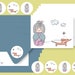 Kokeshi and Doxie Note Cards Set of 6 with Envelopes and Stickers