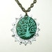 Tree of Life Necklace, Hand Painted, Antique Bronze Necklace, Antique Brass Filigree