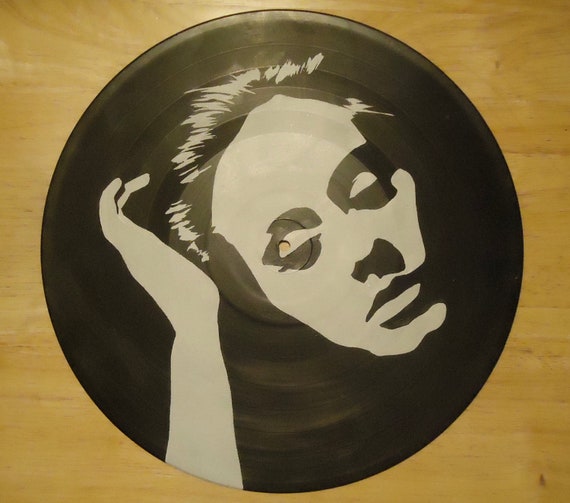 Items similar to Adele Portrait Painted Vinyl Record on Etsy