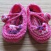 Number 60 KNITTING PATTERN Pink Blush Baby Girl Shoes 0-3, 3-6, 6-9 months