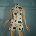 1960's Go-go Romper- Mod Scooter Outfit- Mini Length in Green, White, Orange Flowers & Dots