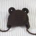 Brown Baby Bear Hat with Earflaps Newborn - 3 mon. Size Crocheted Ready to be mailed. Photo Prop