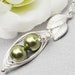 Two Petite Peas In A Pod Necklace Sterling Silver ( Choose Your Colors)