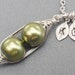 Peas In A Pod Necklace 2 , 3 Or 4 Peas Pick Your Color Pearl