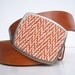 NEW Needlepoint Sharp Pumpkin Herringbone Belt Buckle