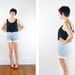 1980s Denim Floral High Waisted Shorts - S/M