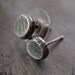 Petite, industrial fine silver button disc stud earrings