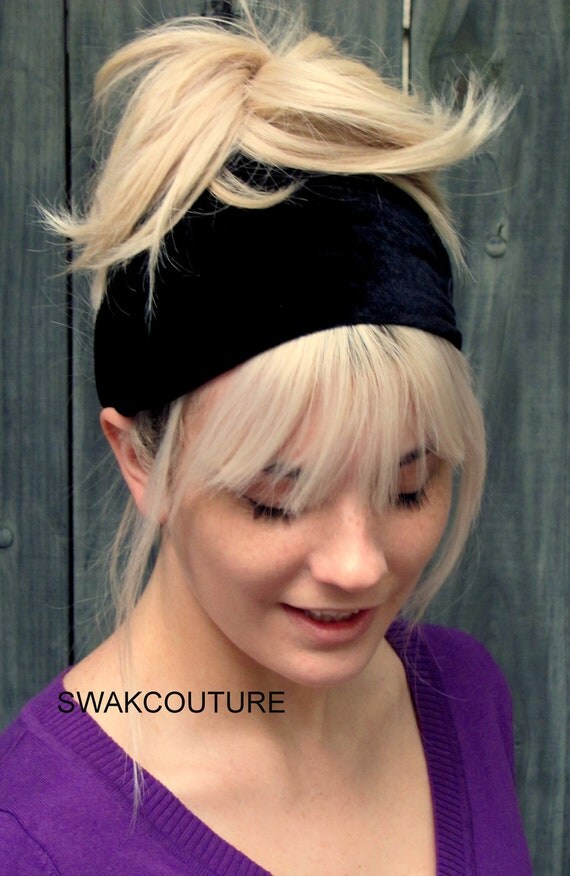 Wide Headband Stretch Velvet Velour Winter Headband Womens