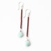 Red jasper and green amazonite drop earrings of stunning and complementing colors each ablaze yet neither dominates - "Counterpart Earrings"
