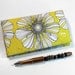 Yellow Fabric Checkbook Cover for Duplicate Checks with Pen Holder - Eclipse