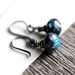 Blue Spectrolite Wire Wrapped Gemstone Earrings Blue Labradorite and Sterling Silver - Quickening