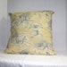 Pillow Cover Yellow and Blue Children Playing 18 x 18 Toile