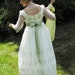 Sage Ivory Regency Edwardian Jane Austen Ball gown Empire formal Dress in organza & taffeta