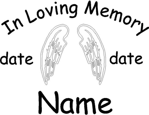 Items similar to In Loving Memory angel wings decal personalized for ...