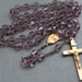 Antique Purple Glass Rosary / Repair or Parts