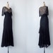 vintage 1930s dress / vintage 1930s black lace gown / vintage 30s formal party black dress