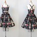 vintage 1950s dress / vintage 50s bombshell dress / tiki print dress / vintage sundress