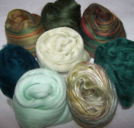 Merino Wool Silk Roving Felting Spinning Kit Blending Board