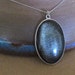 Vintage Mexican Sterling Silver Eagle 122 Necklace With Iridescent Cab.