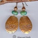 Tribal Copper Earrings w- Hammered and Stamped Texture, Chrysocolla Stones - Tribal Bohemian Jewelry - Handmade Artisan Metalwork Jewelry