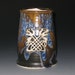 Double Headed Entwined Fox Blue Brown Crystalline Glazed Large Mug Beer Stein