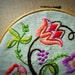 On Sale - vintage embroidery- peruvian- bird- flowers- bright- spring summer- free USA ship