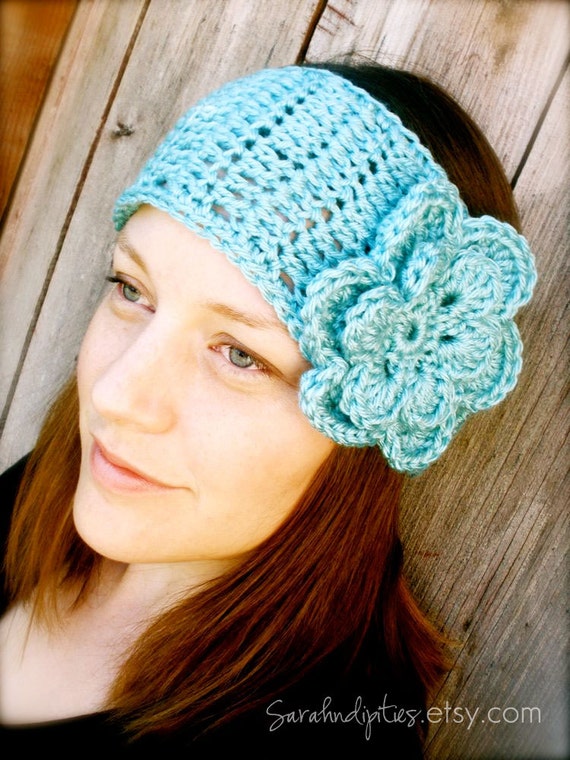 Wide Boho Headband with Flower - INSTANT DOWNLOAD - Crochet Pattern PDF