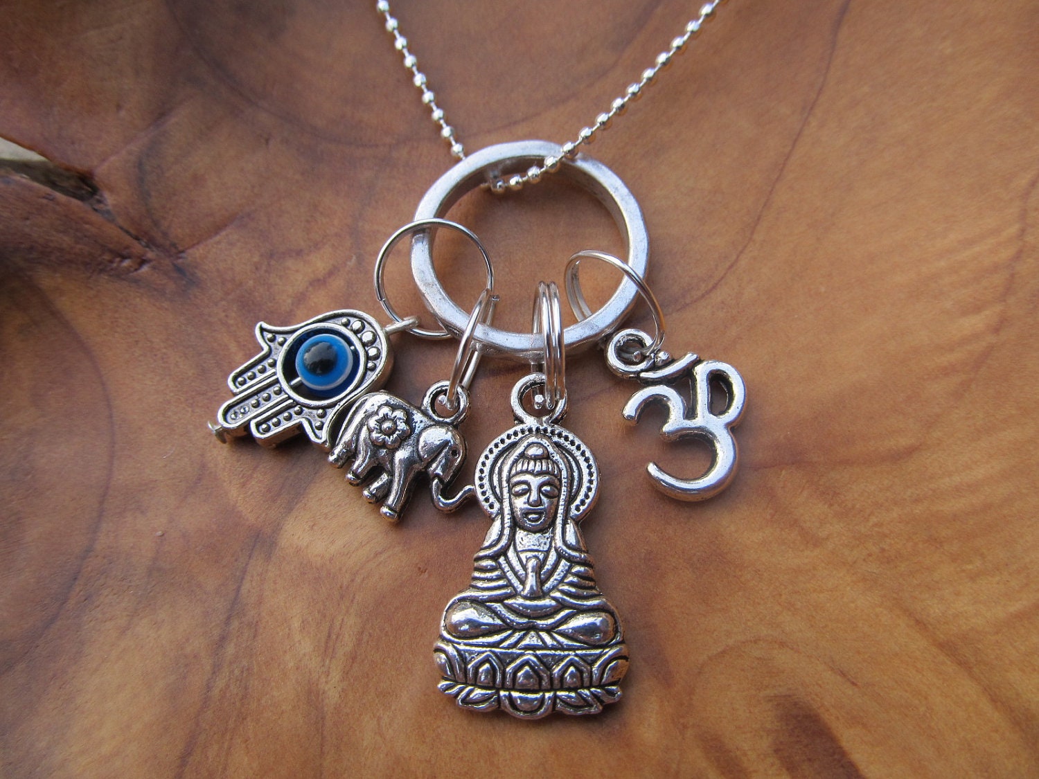 GOOD KARMA Protection From Evil Charm Necklace with Buddha