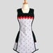 Vintage Inspired Apron / Black and White with a Pop of Red