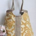 Handbag / Purse / / Yellow tapestry shoulder bag with burlap carry all