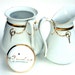 Vintage Sugar and Creamer, White China and 22K Gold, Large Oversized, Backstamp and Signed by Artist