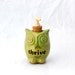 green owl soap dispenser THRIVE handmade pottery OOAK