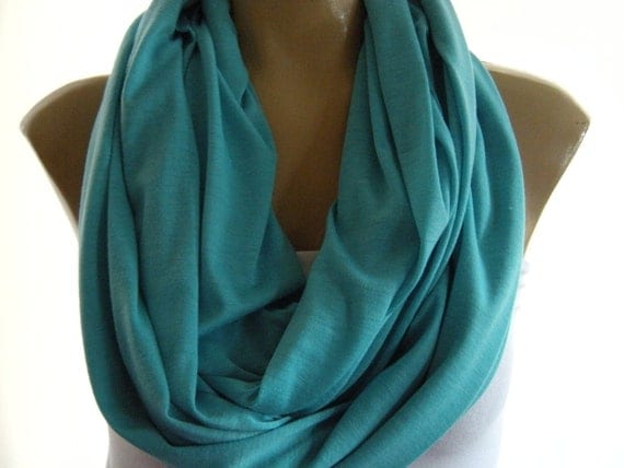 Endless Summer Blue Infinity scarf  Sweetest Turquoise  Cowl Aqua Blue  Nomad Cowl  infinity Scarf  Loop scarf
