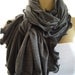Heathered Dark Gray...Neck Rag with Charcoal Trimming....Soft European winter knit...Globetrotter..