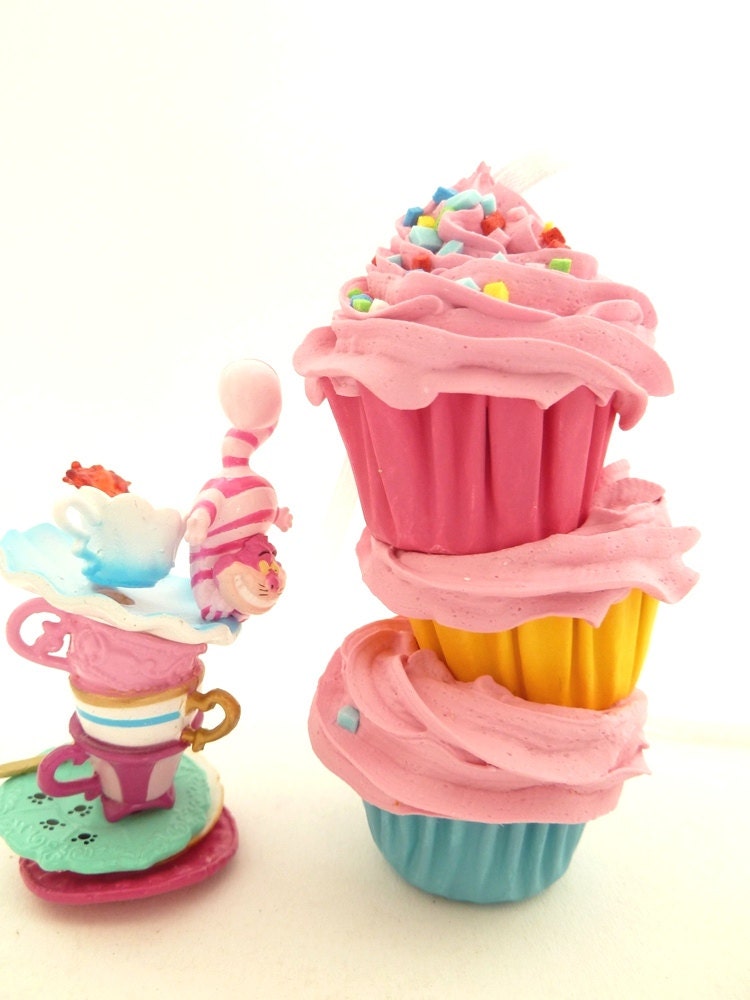 Stacked Cupcakes Christmas Ornaments 3 Mini Cupcakes Stacked