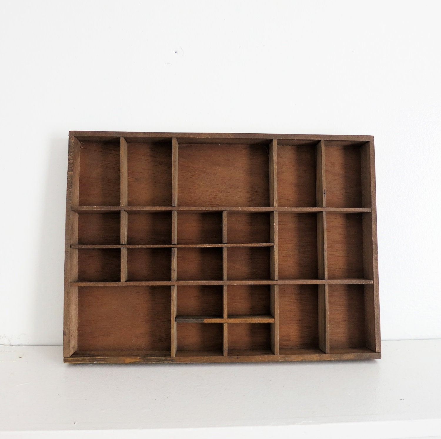 Vintage Wooden Curio Shelf Wall Hanging Cubby