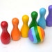 Wooden Bowling Set Rainbow Wooden Educational Toy