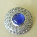 Pave Rhinestone Domed Button Cabochon Art Deco Large Jewelry Supply Silver Tone Assemblage Repurpose Altered Art