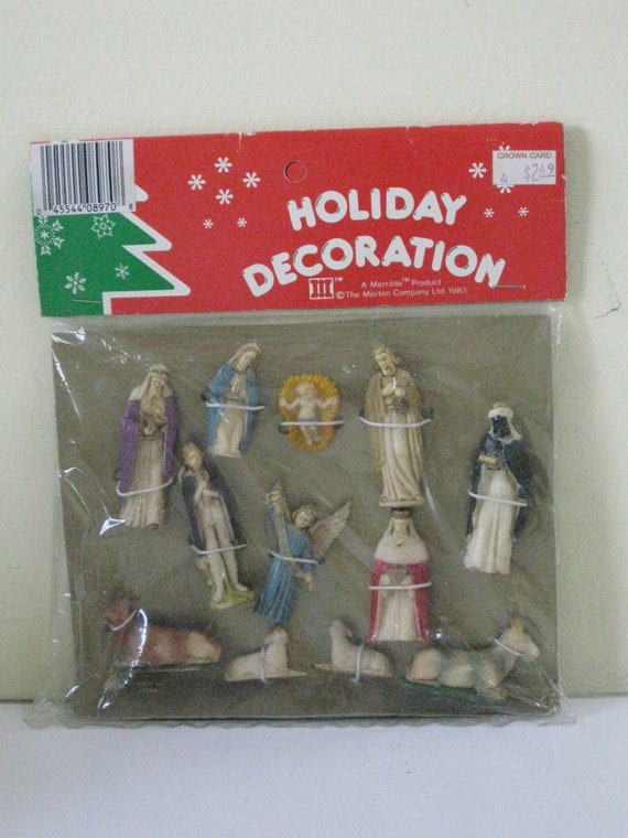 Vintage Miniature Nativity Figures New in Package Holiday