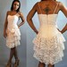 80s vintage dress romantic LACE dress / Pink Lace Ruffle Party Dress / spaghetti straps & tiered ruffle skirt XS / S extra small / small